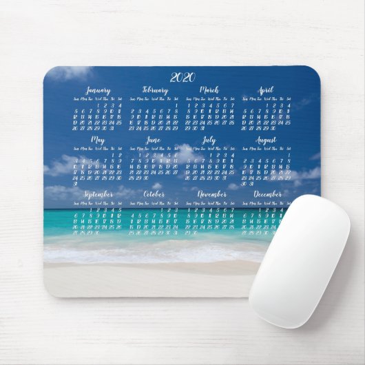 Tapis De Souris Calendrier Plage Souris 2020 (Avec souris)