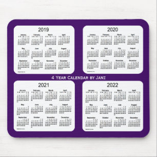 Tapis De Souris Calendrier pourpre de 4 ans 2019-2022 par Janz