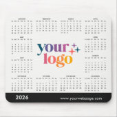 Tapis De Souris Calendrier promotionnel 2026 sur mesure du logo de (Devant)