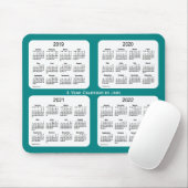 Tapis De Souris Calendrier quadriennal Turquoise 2019-2022 par Jan (Avec souris)