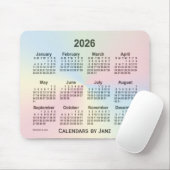 Tapis De Souris Calendrier Rainbow Cloud 2026 par Janz (Avec souris)