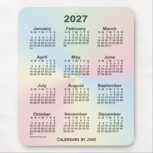 Tapis De Souris Calendrier Rainbow Cloud 2027 par Janz
