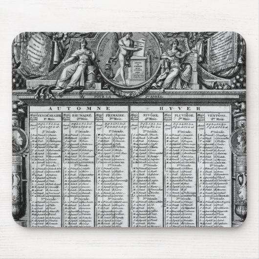 Tapis De Souris Calendrier républicain, le 22 septembre 1793 (Devant)
