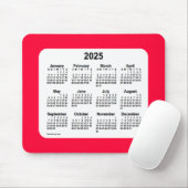 Tapis De Souris Calendrier rouge cerise 2025 par Janz Mouse Pad (Avec souris)