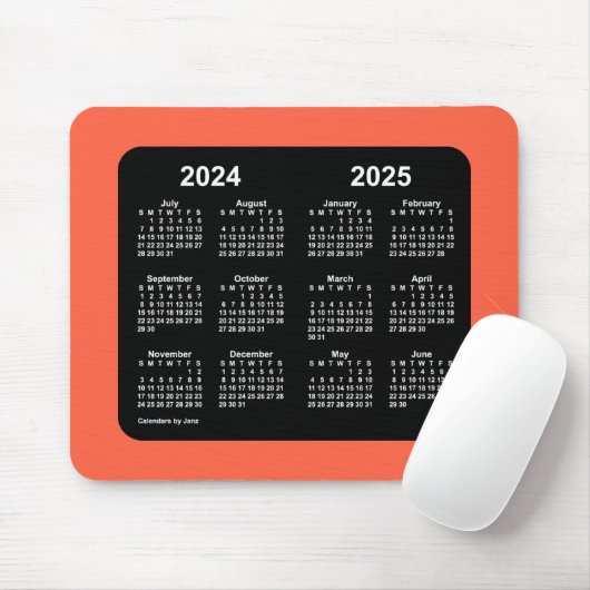 Tapis De Souris Calendrier rouge tomate 2024-2025 par Janz Mouse P (Avec souris)