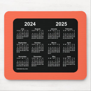 Tapis De Souris Calendrier rouge tomate 2024-2025 par Janz Mouse P