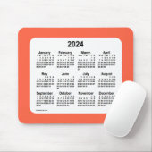 Tapis De Souris Calendrier rouge tomate 2024 par Janz Mouse Pad (Avec souris)