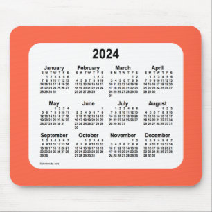 Tapis De Souris Calendrier rouge tomate 2024 par Janz Mouse Pad