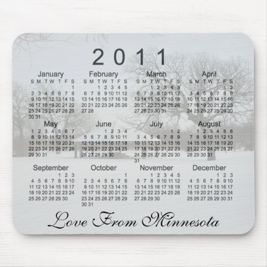 Tapis De Souris Calendrier Scénique 2011 (Devant)