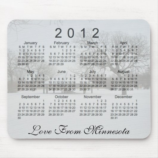 Tapis De Souris Calendrier Scénique 2012 (Devant)