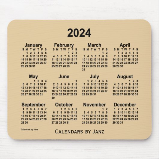 Tapis De Souris Calendrier Sepia Grey 2024 par Janz Mouse Pad (Devant)