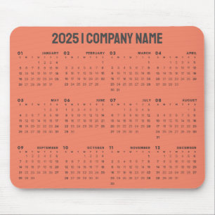 Tapis De Souris Calendrier Simple 2025 Nom de l'entreprise Tout