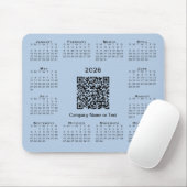 Tapis De Souris Calendrier simple 2026 Code QR Entreprise Bleu Cla (Avec souris)