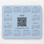Tapis De Souris Calendrier simple 2026 Code QR Entreprise Bleu Cla (Devant)