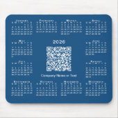 Tapis De Souris Calendrier simple 2026 Code QR Entreprise sur fond (Devant)