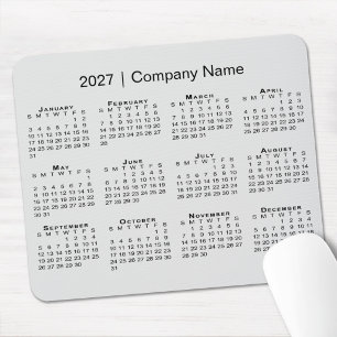 Tapis De Souris Calendrier simple 2027 avec nom de l'entreprise Gr