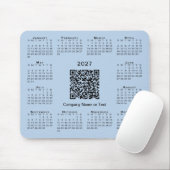 Tapis De Souris Calendrier Simple 2027 Code QR Entreprise Bleu Cla (Avec souris)