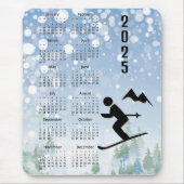 Tapis De Souris Calendrier Skiing Design 2025 (Devant)