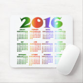 Tapis De Souris Calendrier tropical des couleurs 2016 (Avec souris)