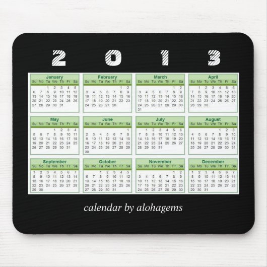 Tapis de souris Calendrier Vert Forêt Tropicale 20 (Devant)