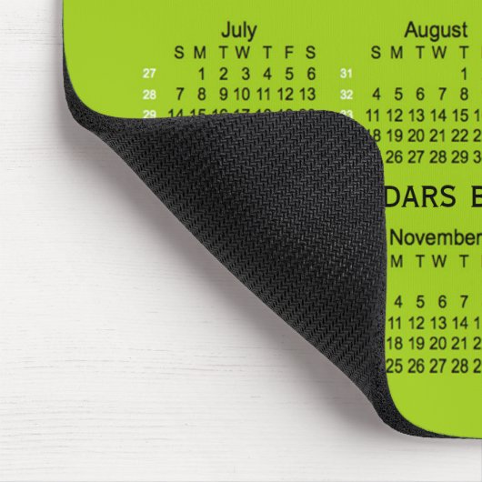 Tapis De Souris Calendrier vert jaunâtre de 52 semaines 2019 par (Coin)