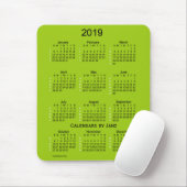 Tapis De Souris Calendrier vert jaunâtre de 52 semaines 2019 par (Avec souris)
