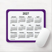 Tapis De Souris Calendrier violet et blanc 2027 par Janz Two Tone (Avec souris)