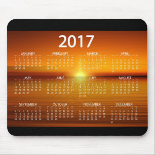 Tapis De Souris Calendriers 2017 de coucher du soleil