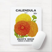 Tapis De Souris Calendula Vintage Seed Packet (Avec souris)