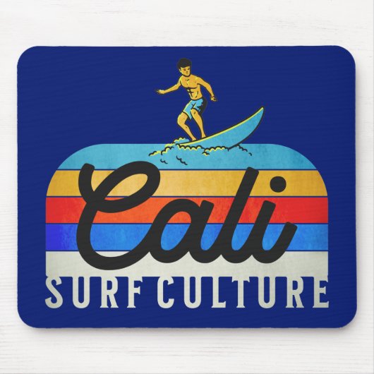 Tapis De Souris Cali Surf Culture Style Rétro (Devant)