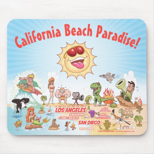 Tapis De Souris California Beach Paradise (Devant)