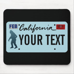 Tapis De Souris California Sasquatch License Plate