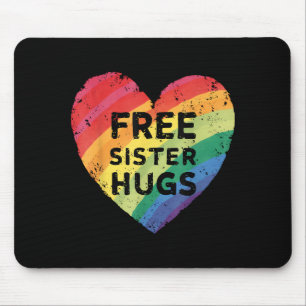 Tapis De Souris Câlins de sœur gratuits LGBT Gay Lesbienne Mois de