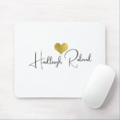 Tapis De Souris Calligraphie de nom Monogramme Cœur (Avec souris)