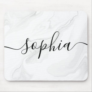 Tapis De Souris Calligraphie de script en marbre gris