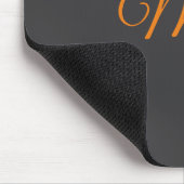 Tapis De Souris Calligraphie gris orange monogramme nom initial (Coin)