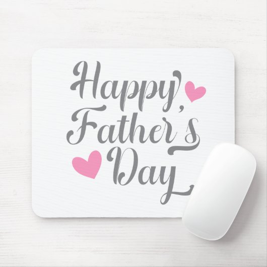 Tapis De Souris Calligraphie simple de Fête des pères heureuse | P (Avec souris)