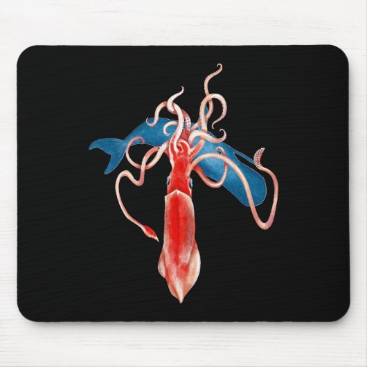 Tapis De Souris Calmar géant contre baleine (Devant)