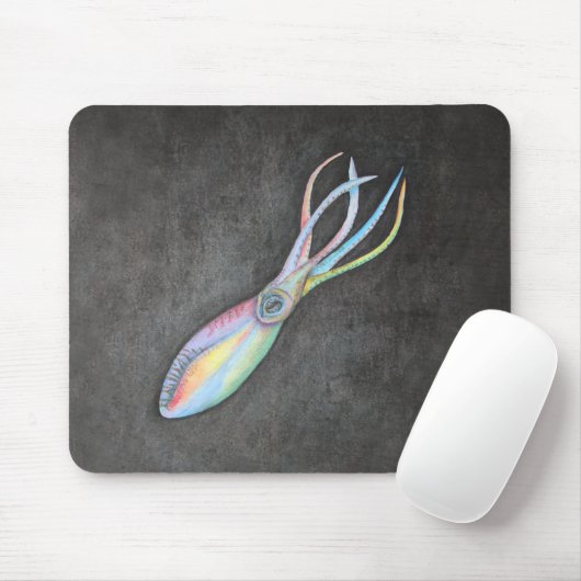 Tapis De Souris Calmar Mousepad d'arc-en-ciel (Avec souris)