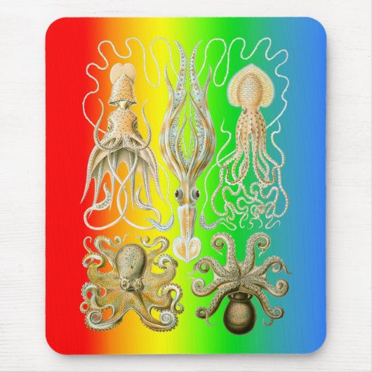 Tapis De Souris Calmars et Octopods (Devant)