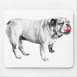 Tapis De Souris calme à accent écarlate, bouledogue