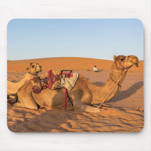 Tapis De Souris Camels dans le désert d'Oman (Devant)