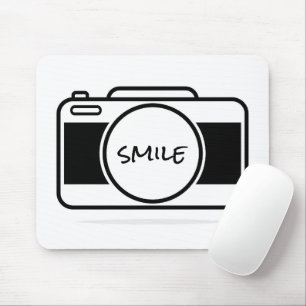 Tapis De Souris Caméra avec texte sourire
