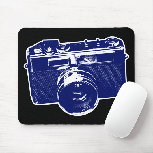 Tapis De Souris Caméra d'art pop bleu (Avec souris)