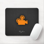 Tapis De Souris Caméra de cinéma Orange (Avec souris)