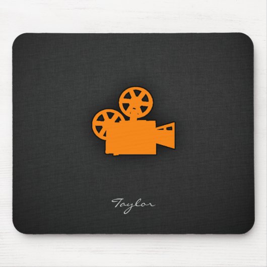 Tapis De Souris Caméra de cinéma Orange (Devant)