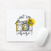 Tapis De Souris Caméra vintage Juste Dire Cheese (Avec souris)