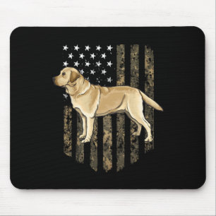 Tapis De Souris Camion American Flag Jaune Labrador Retriever 4th