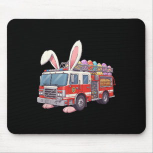 Tapis De Souris Camion Bunny Pâques Jour de Pâques Pompiers Garçon