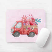 Tapis De Souris Camion d'amour mignon avec Coeur Cargo Aquarelle (Avec souris)